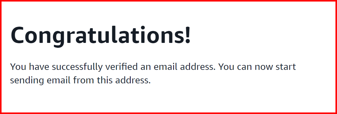 Picture showing the status of the email as verified